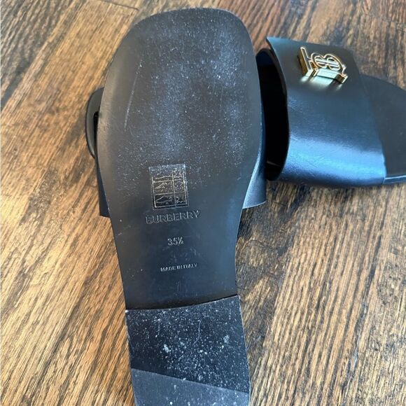 Burberry Leather TB Plaque Sandals - Picture 9 of 9